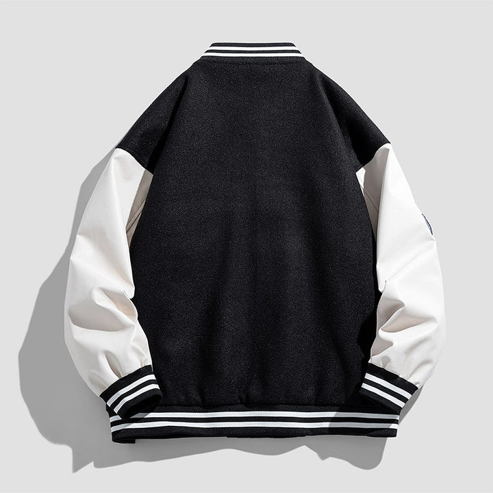 Herren Modische Collegejacke mit grafischen Applikationen Drune