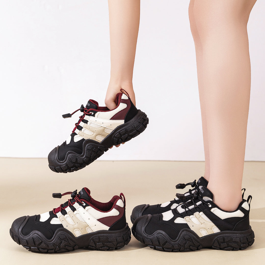 Unisex nan robuster Outdoor-Chunky-Sneaker mit verstärkter Zehenkappe, Schnellzug-Schnürung und griffiger Profilsohle Drune