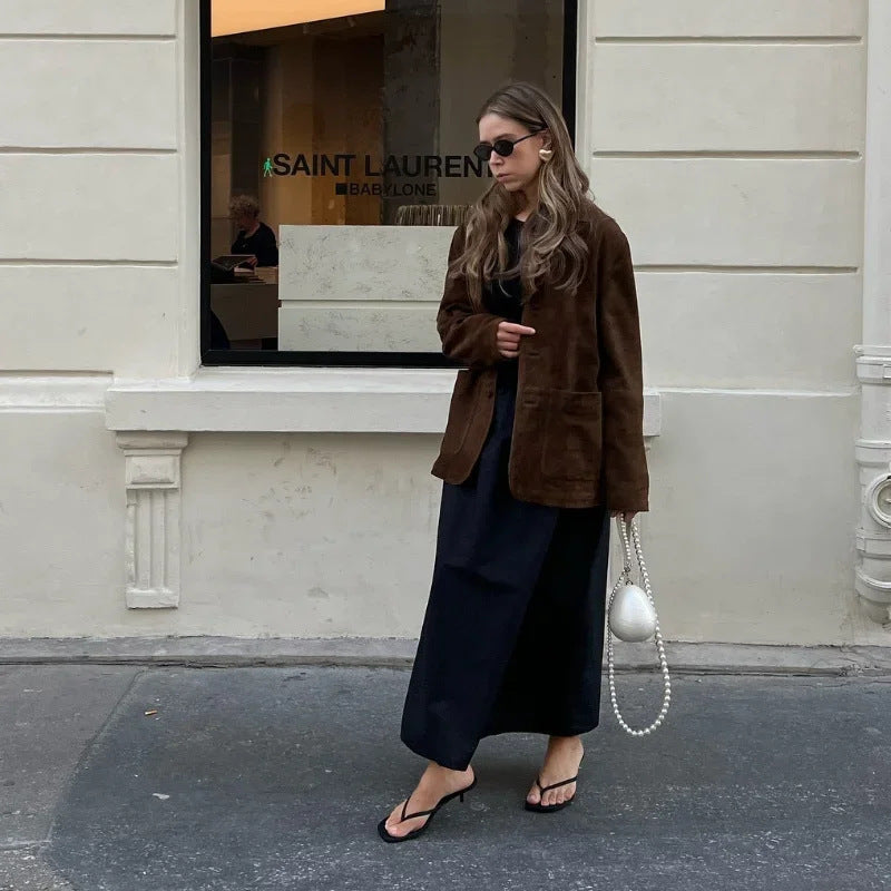 Damen Blazer aus weichem Wildleder mit praktischen Taschen Drune
