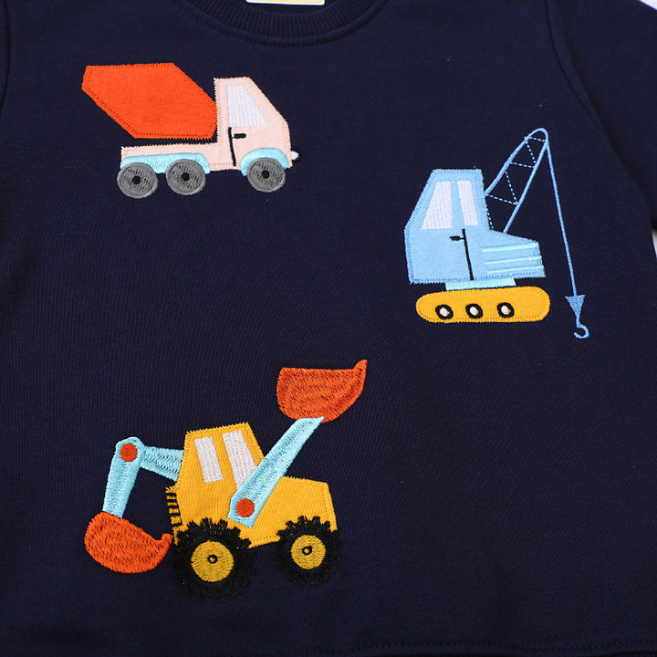 Jungen Sweatshirt mit kreativem Baustellenfahrzeug-Design Drune