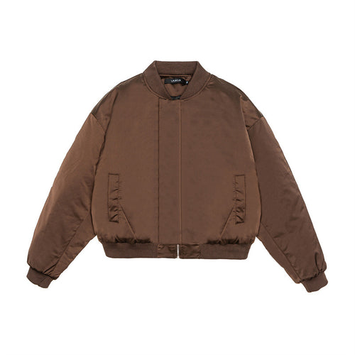 Unisex Kurz geschnittener Boxy-Puffer-Bomber mit minimalistischer Frontblende Drune