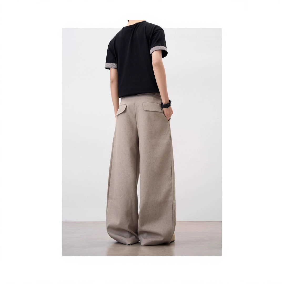 Damen Weitgeschnittene Hochtaillierte Stoffhose Drune