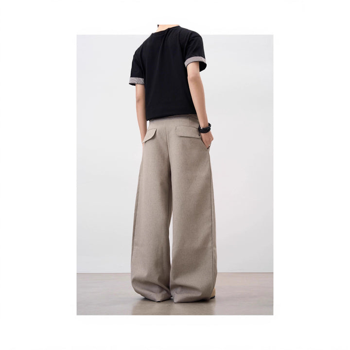 Damen Weitgeschnittene Hochtaillierte Stoffhose Drune