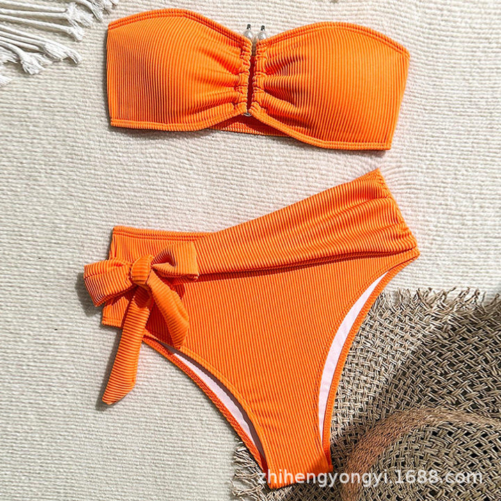 Damen Bandeau-Bikini mit modernem Wickelbund Drune