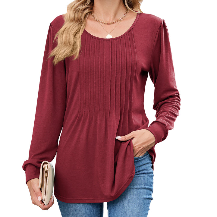 Damen Langarmshirt mit dekorativen Falten Drune