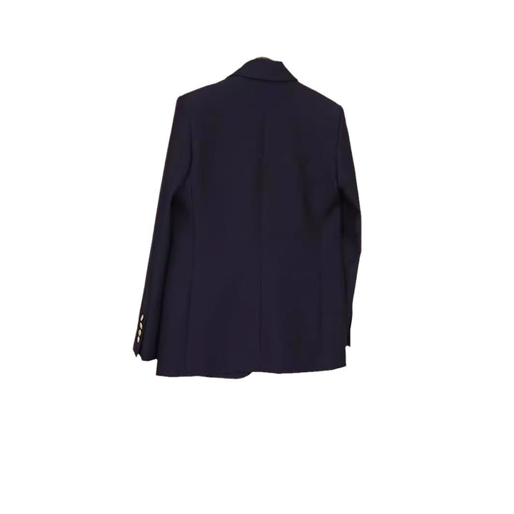 Damen weit geschnittener Blazer mit taillierter Silhouette, goldenen Schmuckknöpfen und Pattentaschen Drune