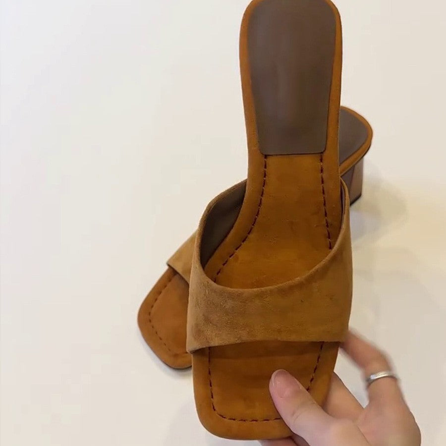 Damen Blockabsatz-Sandalen mit elegantem Riemen und weichem Fußbett Drune
