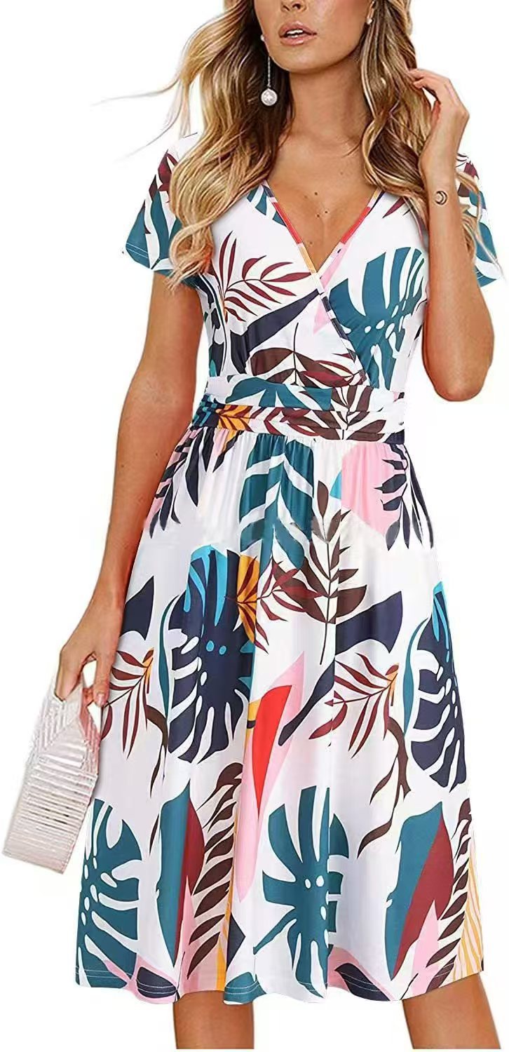 Damen Sommerkleid mit floralen Mustern Drune