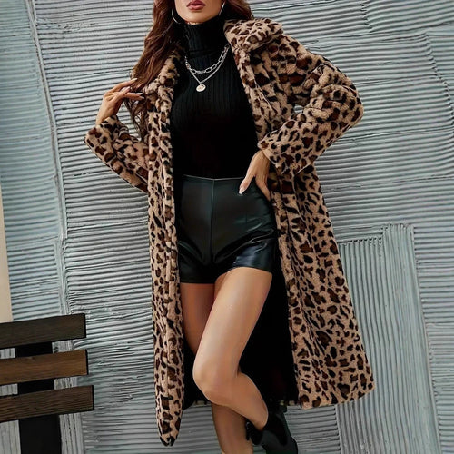 Drune | Damen Leoparden Kunstfelljacke Stilvoll & Gemütlich