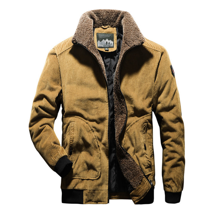 Herren Lässige Cordjacke mit warmem Teddyfutter Drune