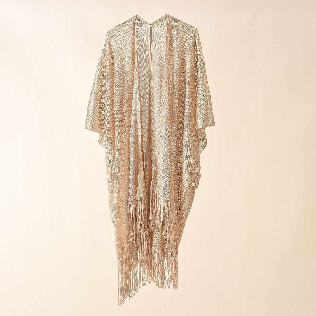 Damen transparenter Kaftan mit fransigen Kanten und elegantem Design Drune