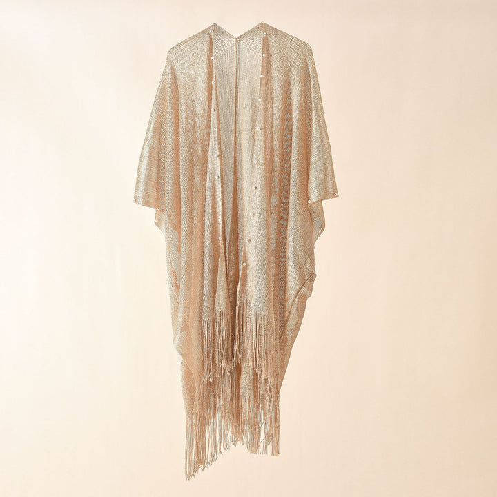 Damen transparenter Kaftan mit fransigen Kanten und elegantem Design Drune