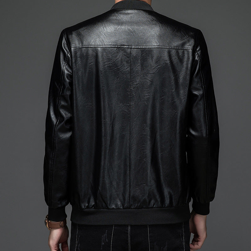 Herren Kunstleder Steppjacke mit elastischen Bündchen und modernem Schnitt Drune