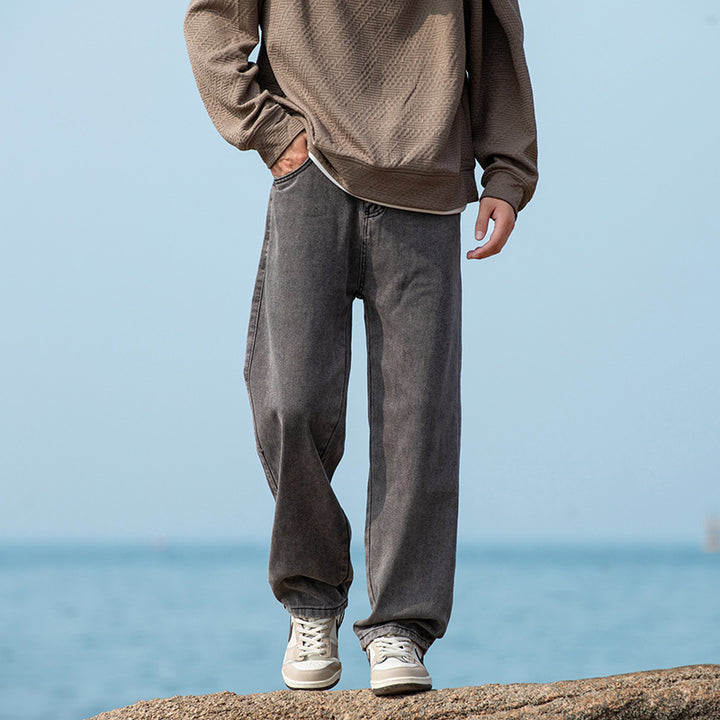 Herren weite Baggy-Jeans im Vintage‑Workwear‑Look mit relaxed Sitz und geradem Bein Drune