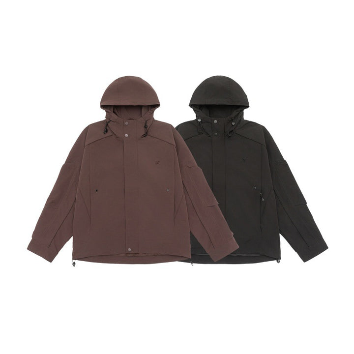 Unisex Technische Kapuzen‑Fieldjacke im Boxy‑Cut mit verdeckter Front und Multifunktions‑Taschen Drune