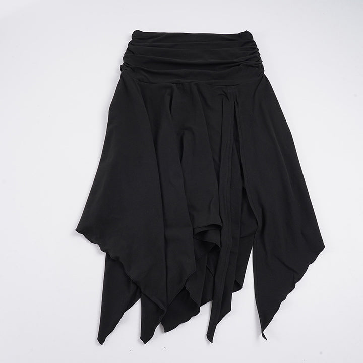 Damen asymmetrischer Wickelrock mit Rüschendetails Drune