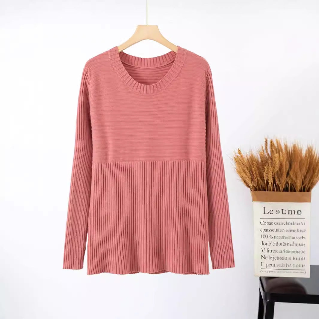 Damen Feinstrickpullover mit strukturiertem Design und Rundhalsausschnitt Drune