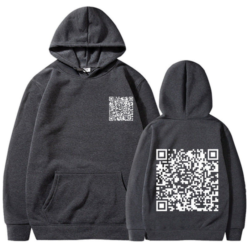 Damen Sportlicher Kapuzenpullover mit QR-Code Drune