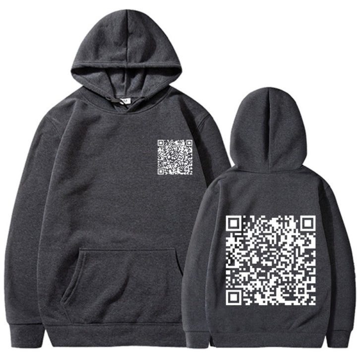 Damen Sportlicher Kapuzenpullover mit QR-Code Drune