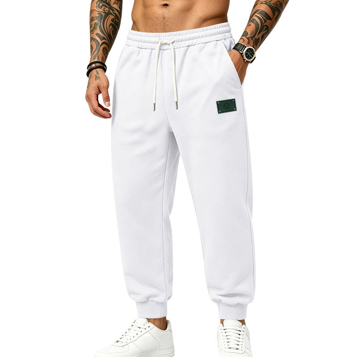 Herren lässig geschnittene Sweat-Jogginghose mit elastischem Bund, Kordelzug und Bündchen Drune