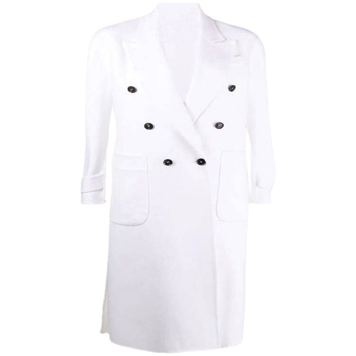 Damen Zweireihiger Midimantel im modernen Tailoring mit verlängertem Revers und aufgesetzten Taschen Drune