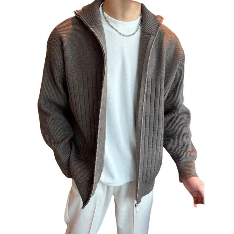 Herren Modische Strickjacke mit Reißverschluss Drune