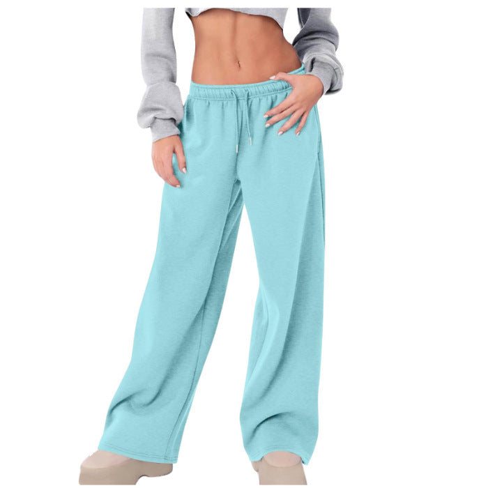 Damen nan weite High-Waist Relaxhose mit Kordelzug und verdeckten Seitentaschen Drune