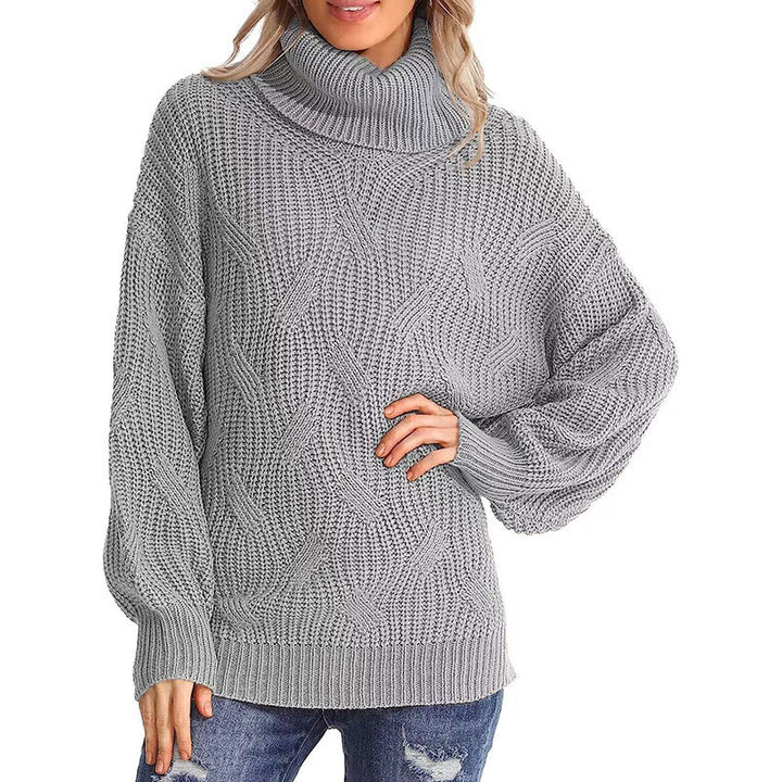 Damen Strickpullover mit hohem Kragen und strukturierter Maschenoptik Drune