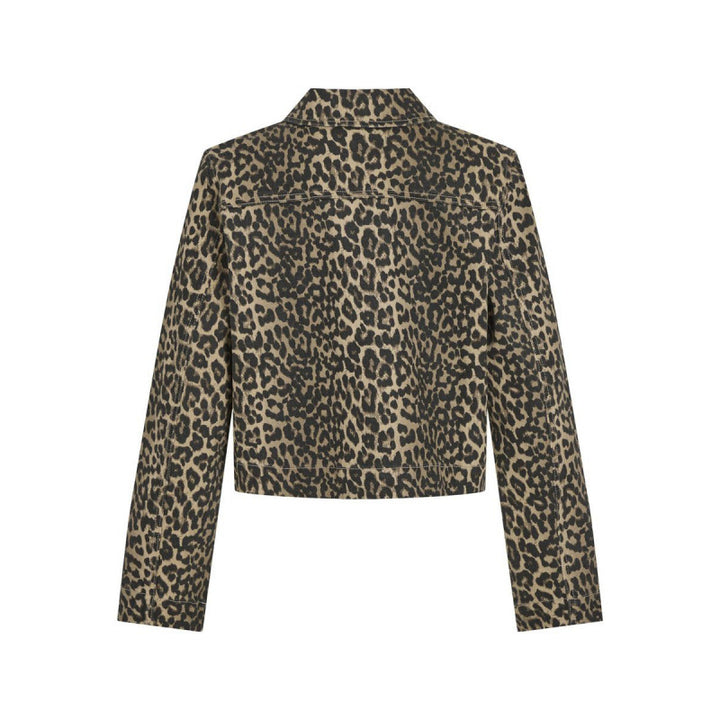 Damen lässige Leo-Print Jacke mit praktischen Taschen Drune