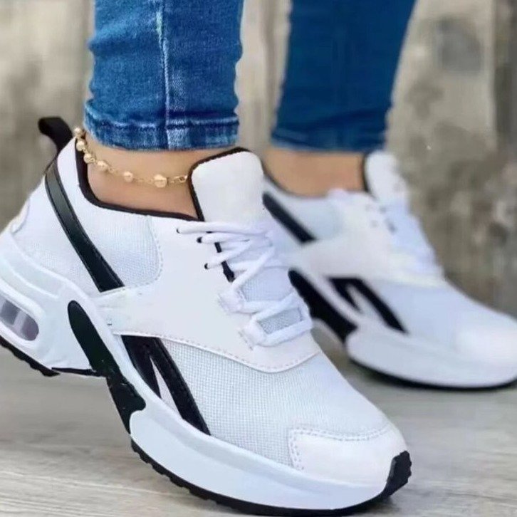 Damen Sportliche Sneakers mit atmungsaktivem Mesh-Obermaterial und dämpfender Sohle Drune
