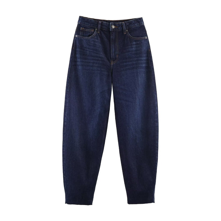 Damen High-Waist Balloon-Jeans mit weitem Oberschenkel und zulaufendem Saum Drune