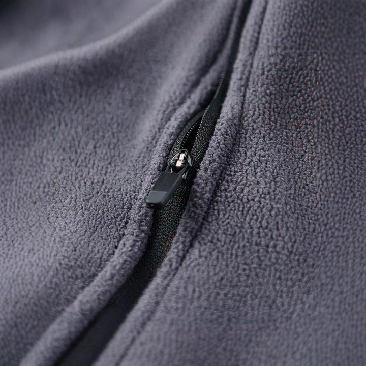 Herren Flauschiger Zip‑Troyer Fleecepullover mit Stehkragen und Raglanärmeln Drune