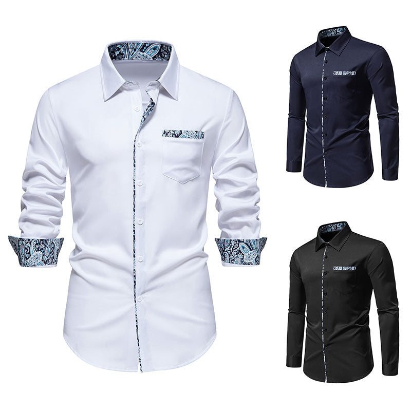 Herren Langarmhemd mit modernem Paisleydesign Drune