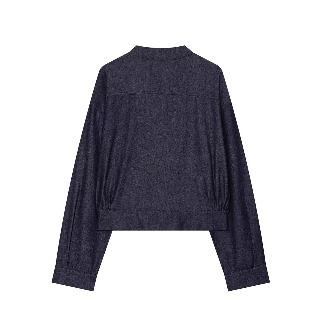 Damen Kurzer Blouson im China‑Stil mit Stehkragen und Zierknoten Drune