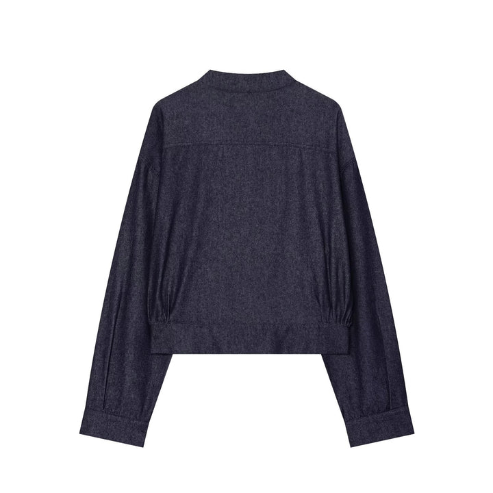 Damen Kurzer Blouson im China‑Stil mit Stehkragen und Zierknoten Drune