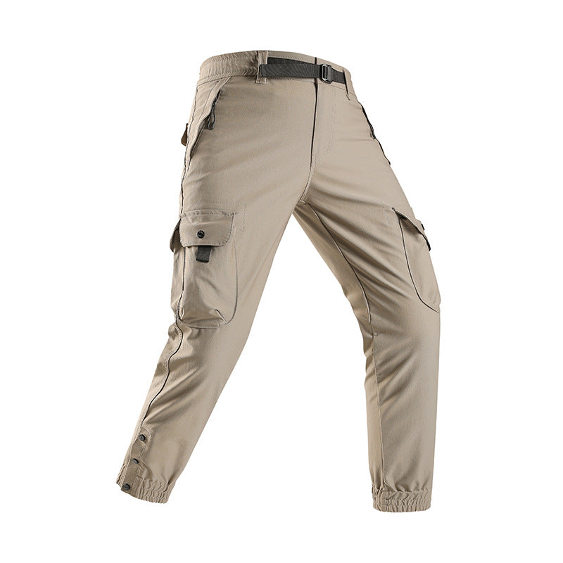 Herren Tapered Cargo-Joggerhose im Tactical-Utility-Stil mit elastischem Knöchelsaum und Multifachtaschen Drune