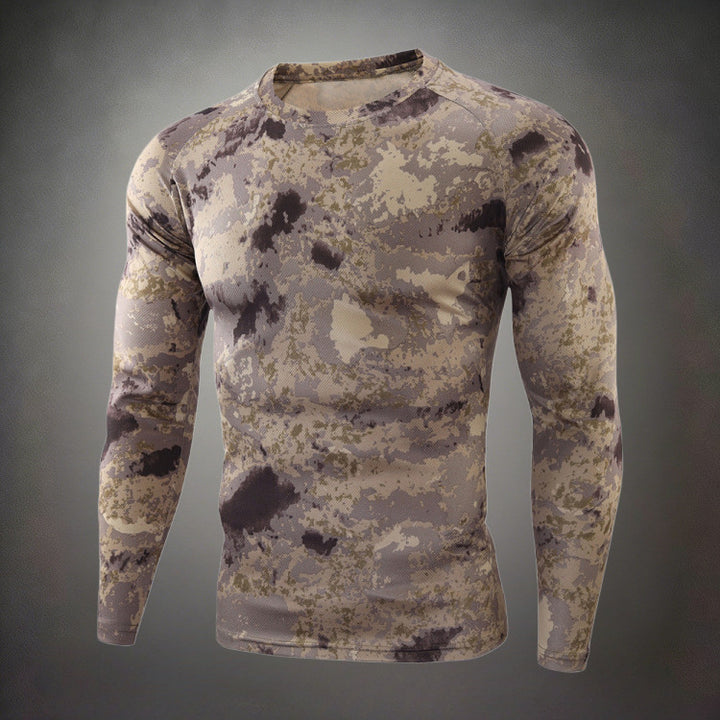 Herren Funktionales Langarmshirt mit Camouflage-Muster