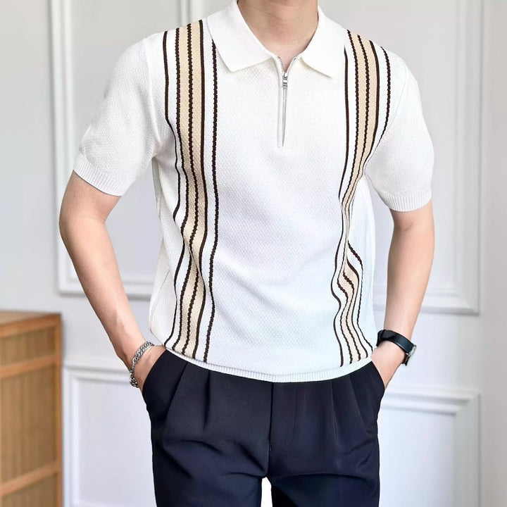 Herren Modisches Poloshirt mit Reißverschluss Drune