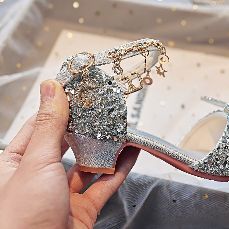 Mädchen Elegante und funkelnde Sandalen mit großen Schleifen Drune