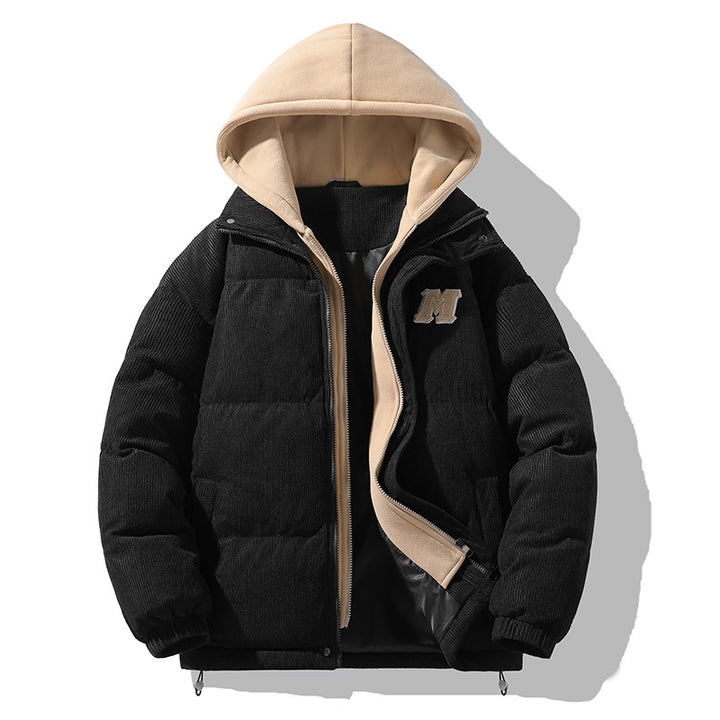 Herren Modische Steppjacke mit Kapuze Drune