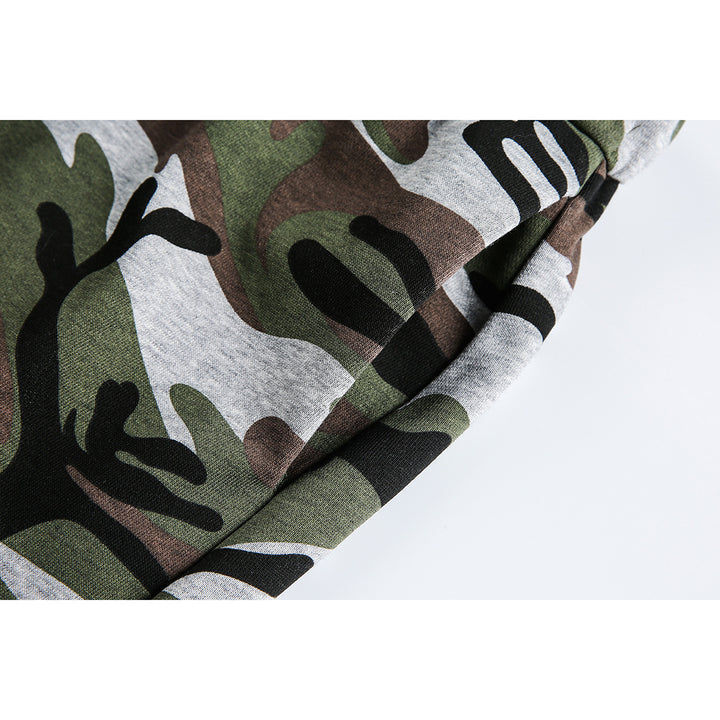 Damen Midi-Rock im Camouflage-Style mit elastischem Bund und Kordelzug Drune