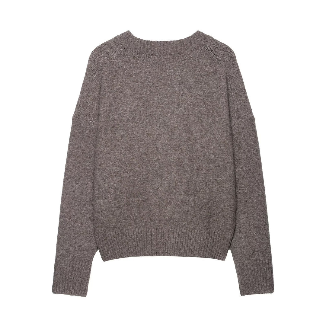 Damen kuscheliger V-Ausschnitt Pullover Drune