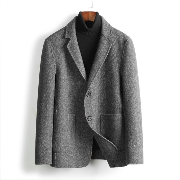 Herren Herringbone-Muster Blazer Drune