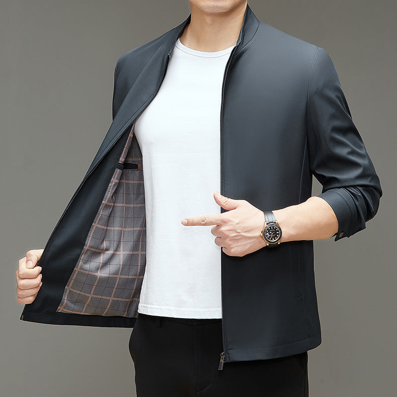 Herren Funktionale Übergangsjacke mit Stehkragen und eleganten Reißverschlussdetails Drune