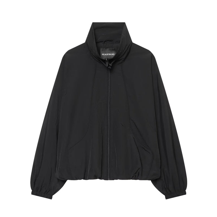 Damen Leichte wattierte Windjacke mit Stehkragen und Polka‑Dot‑Print Drune