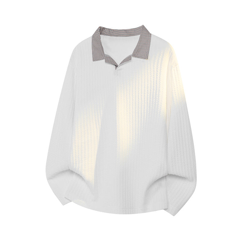 Damen Modisches Oversized Hemd mit kariertem Kragen Drune