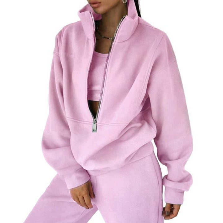 Damen Sweatshirt mit hohem Kragen und Reißverschluss Drune