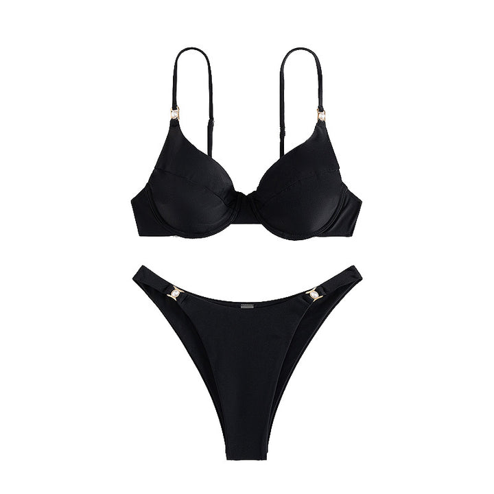 Damen Push-Up Bikini mit eleganten Trägerdetails Drune