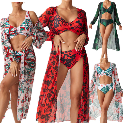 Damen Bikiniset mit transparentem Strandüberwurf Drune