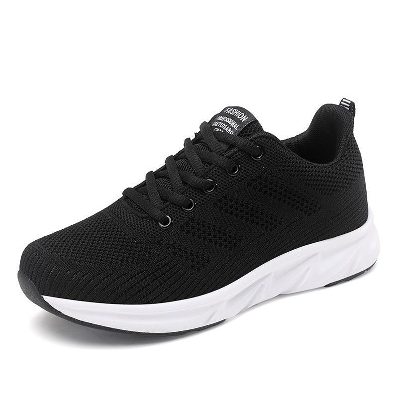 Damen nan leichtgewichtige atmungsaktive Strick-Laufschuhe mit viskoelastischer Einlegesohle und stoßdämpfender Zwischensohle Drune